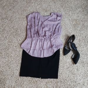 Sleeveless lavender peplum top
